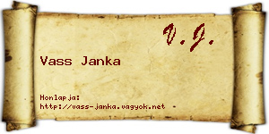 Vass Janka névjegykártya